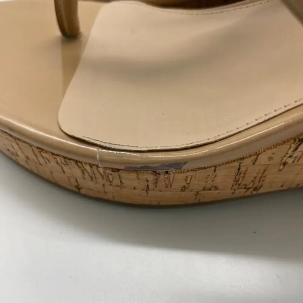 Sam Edelman‎ Women's Yardlie Emblem Platform Wedge Sandals Beige Size 8.5M